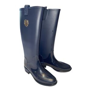 Navy Blue Waterproof Rain & Snow Boots with Durable Sole